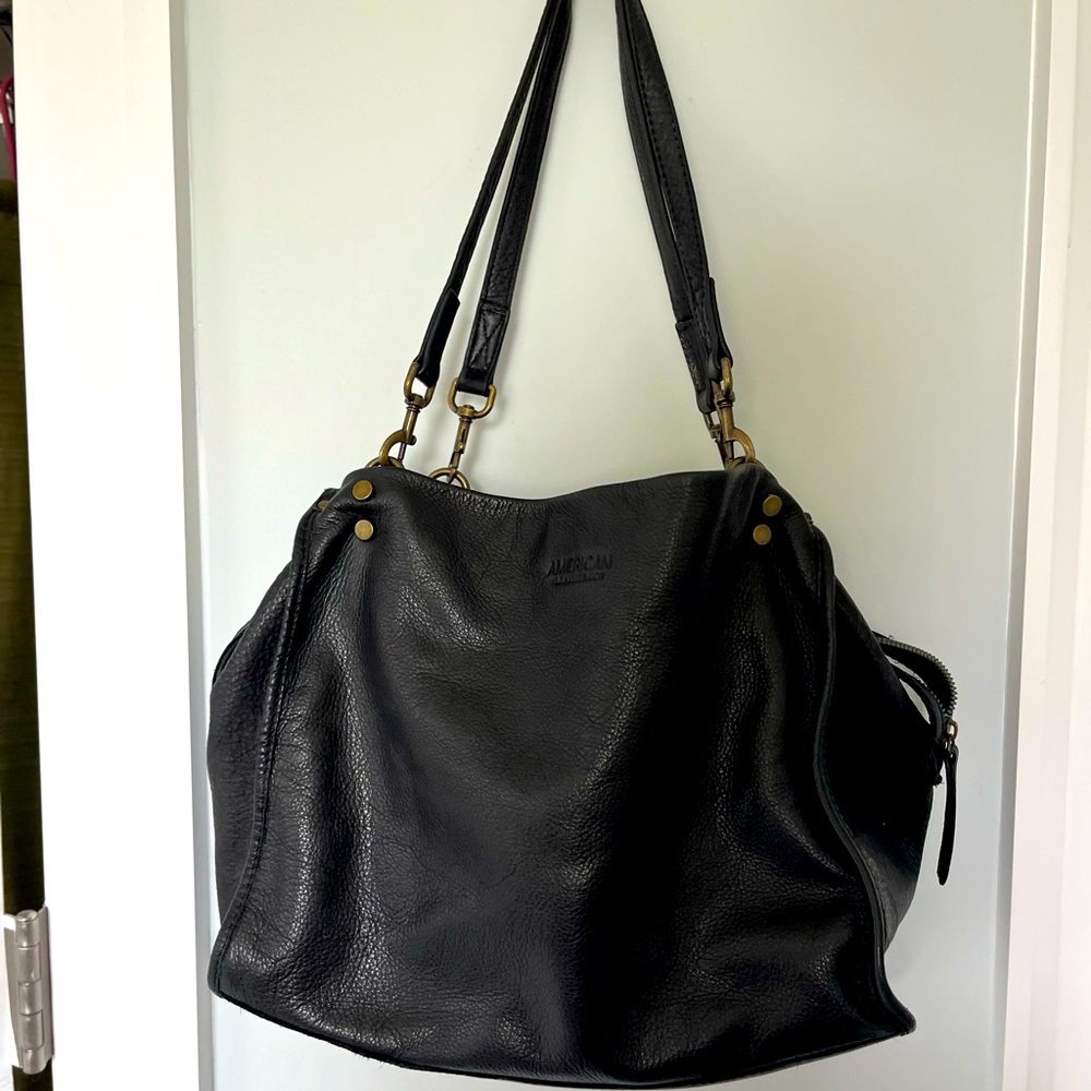 American Leather Company black handbag